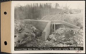 Contract No. 34, Driveways of New Cemetery Development, Ware, culvert over Blair Brook, new cemetery location, looking southeast, Ware, Mass., Nov. 14, 1931