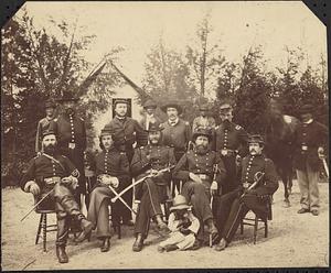 Gen. William Gamble and staff at Camp Stoneman, the cavalry depot at Giesborough Point
