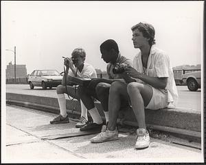 Val, Jameel and Brian shooting film