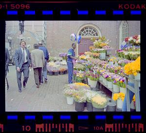 Flower stand outside the Old South Meeting House, Boston
