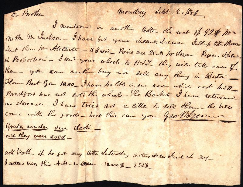 George Spooner to [Ephraim or James Spooner] Sept. 12 1836 - Digital ...