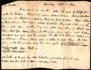 George Spooner to [Ephraim or James Spooner] Sept. 12 1836