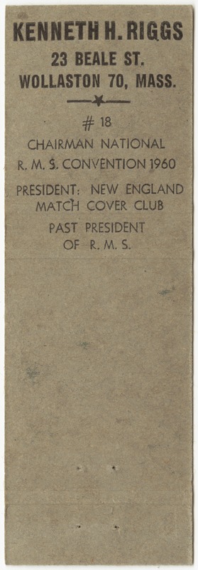 K - A 20th annual R. M. S. Matchcover Collectors Convention