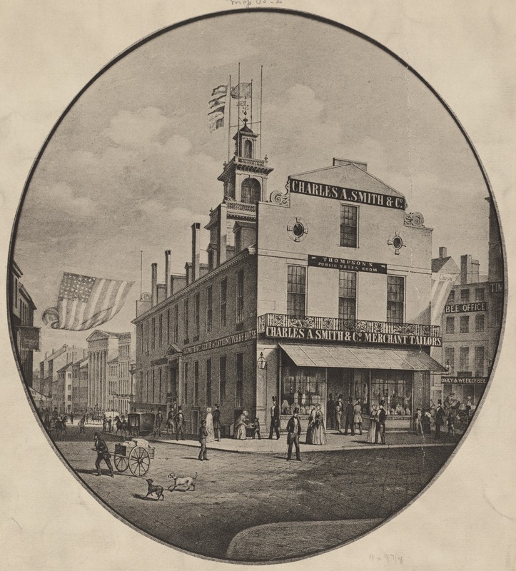 View of the Old State House, Boston, about A.D. 1850