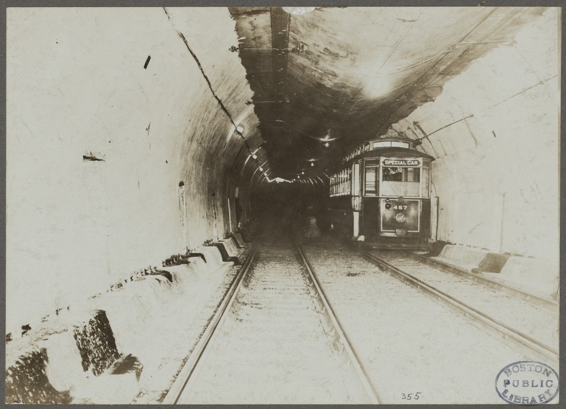 Boston, Massachusetts. East Boston Tunnel. Deepest portion 90 feet beneath mean high water