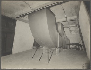 Boston, Massachusetts. East Boston Tunnel. Trough for ventilating duct showing slant in walls of elevator shaft