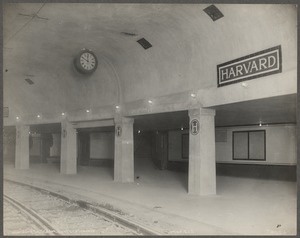 Boston Elevated Railroad. Harvard Square Station. Surface tracks