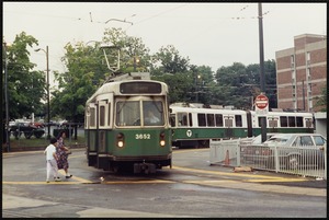 E line trolley at S. Huntington & Heath Street, Jamaica Plain