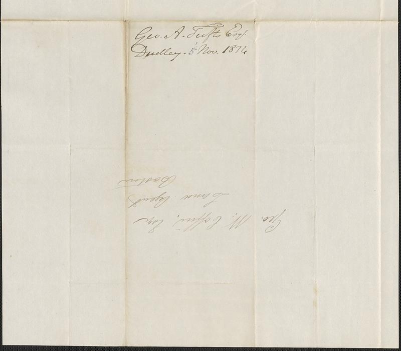 George A. Tufts to George Coffin, 5 November 1834