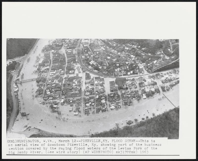 Pikeville, Ky. Flood is an aerial view of downtown
