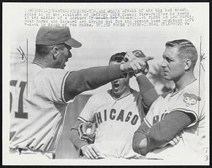 Mesa: Ariz: Ho-Hum, and who’s afraid of the big bad coach, seems to be the attitude of Chicago Cubs Jimmie Stewart (C) as he yawns in the middle of a lecture by coach Bob Adams (L). At right is Leo Burke. Both Burke and Stewart are trying out for the second base position left vacant by death of Ken Hubbs.