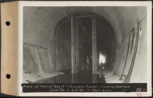 Contract No. 30, Stream Control Works at Main Dam, Swift River Reservoir, Belchertown, Enfield, Ware, piers at foot of shaft, diversion tunnel, looking upstream, Belchertown, Mass., Feb. 5, 1933