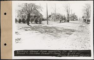 Contract No. 71, WPA Sewer Construction, Holden, looking ahead from opposite Sta. 56+00 Highland Street, Holden Sewer, Holden, Mass., Oct. 25, 1940