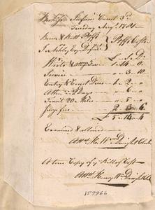Bill of Costs (copy), Court of Common Pleas