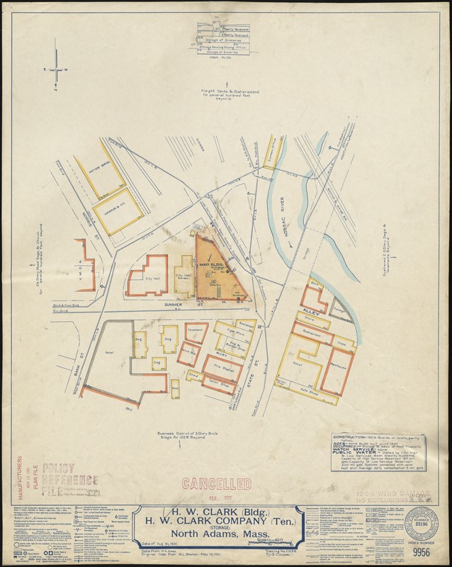 H. W. Clark (Bldg.), H. W. Clark Company (Ten.) (Storage), North Adams, Mass. [insurance map]