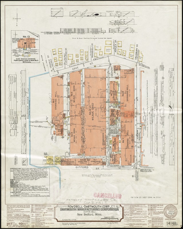 Dartmouth Manufacturing Corporation (Cotton Mill), New Bedford, Mass. [insurance map]