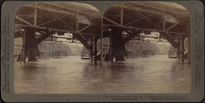 Union Avenue swept by seven feet of rushing water -- great flood, June 1903, Kansas City, Mo.