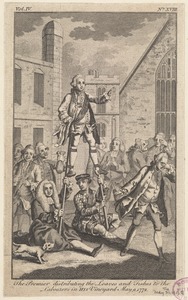 The Premier distributing the loaves and fishes to the labourers in His vineyard, May 9, 1772