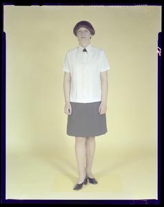 Women's uniform, blouse and skirt, front view