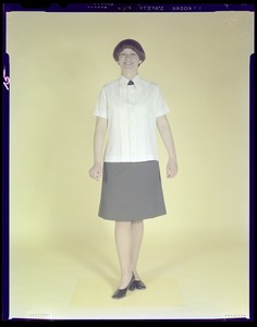Women's uniform, blouse and skirt, front view