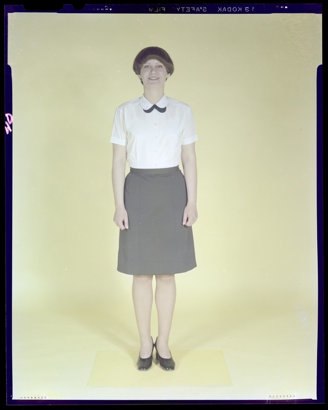 Women's uniform, blouse and skirt, front view