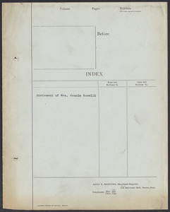 Sacco-Vanzetti Case Records, 1920-1928. Defense Papers. Statement of Jennie Novelli (witness), September 24, 1924. Box 4, Folder 47, Harvard Law School Library, Historical & Special Collections