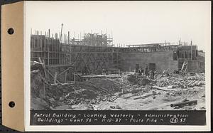 Contract No. 56, Administration Buildings, Main Dam, Belchertown, patrol building, looking westerly, Belchertown, Mass., Nov. 10, 1937