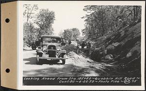 Contract No. 82, Constructing Quabbin Hill Road, Ware, looking ahead from Sta. 185+60, Ware, Mass., Jun. 22, 1939