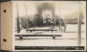 Contract No. 85, Manufacture and Delivery of Precast Concrete Steel Cylinder Pipe, Southborough, Framingham, Wayland, Natick, Weston, bell and spigot fabrication, Lock Joint plant, Natick, Mass., May 29, 1939