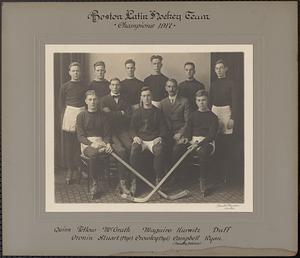 Boston Latin Hockey Team Champions 1917