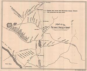Map of the first roads & house lots in Sudbury