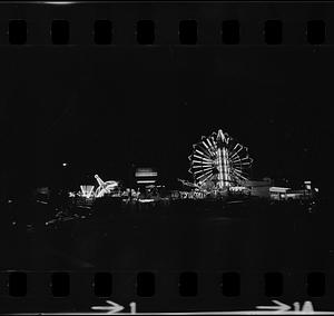 Shaheen's Fun-O-Rama Park lit up at night