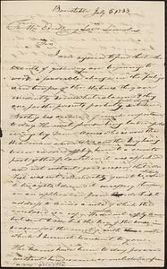 Mashpee Revolt, 1833-1834 - Letter from Josiah J. Fiske to Gov. Levi Lincoln, July 5, 1833