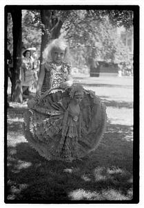 Girl holding decorated hoop