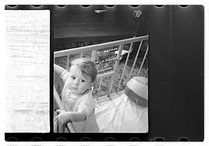 A child in a playpen
