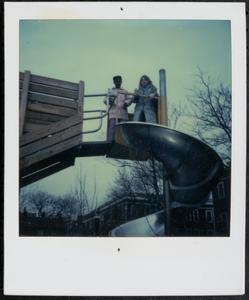 Echa and Cheryl on the playground