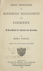 First principles of household management and cookery