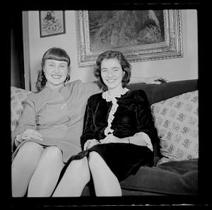 Two women on sofa