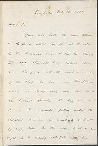 Letter from James Walker to Zadoc Long, February 13, 1855