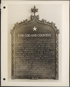 Memorial panel, for Thomas J. Roberts Post #78, Dorchester