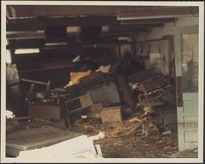 Interior flood damage at Clark-Aiken