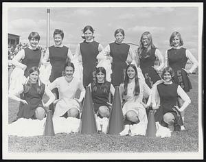 Cambridge High & Latin. Front- Jo Jo Sintiris. Cheryl Winn-Co Capt. Nirri Butchard. Carol Keohane - Co Capt. Mary Campbell. Rear. L-R Shelly Delaney. Kate Conway. Kathy Goode. Sue Doherty. Debbie Geelraitis. Maureen Chambers.