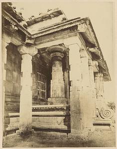 Side view of entrance of Chaturmukha Basadi, Karkala, India