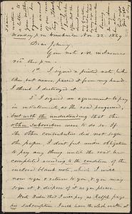 Letter from Zadoc Long to John D. Long, November 22, 1869