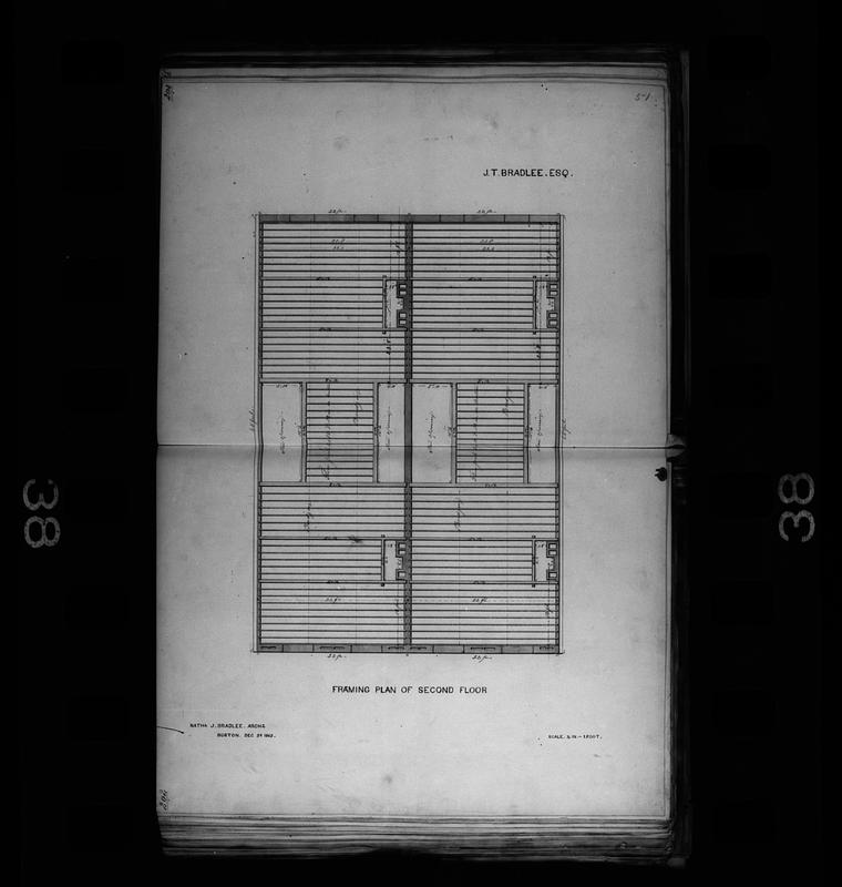 Framing plan of second floor, 113-115 Beacon Street, Boston, Massachusetts