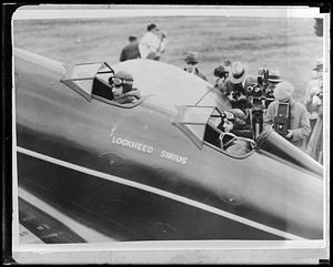 Charles Lindbergh and his wife Anne on board a Lockheed Sirius around 1929-1935