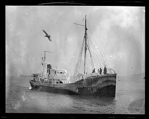 Ice covered fishing boat