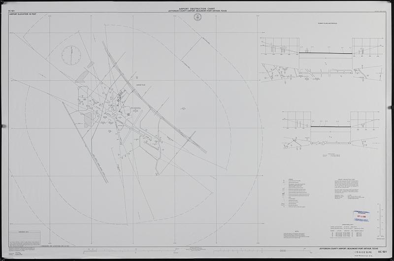 Airport obstruction chart, OC 521, Jefferson County Airport, Beaumont-Port Arthur, Texas