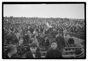 A large crowd in stands, Braves Field