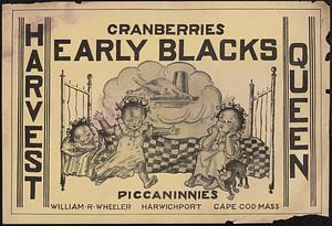 Harvest Queen Cranberries Early Blacks Barrel Box Label